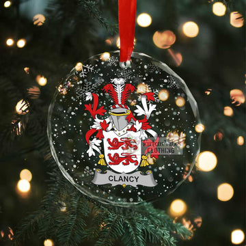 Clancy Irish Clan Christmas Glass Ornament with Coat of Arms