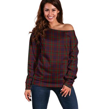 Clare County Ireland Tartan Off Shoulder Women Sweater