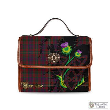 Clare County Ireland Tartan Waterproof Canvas Bag with Scotland Map and Thistle Celtic Accents