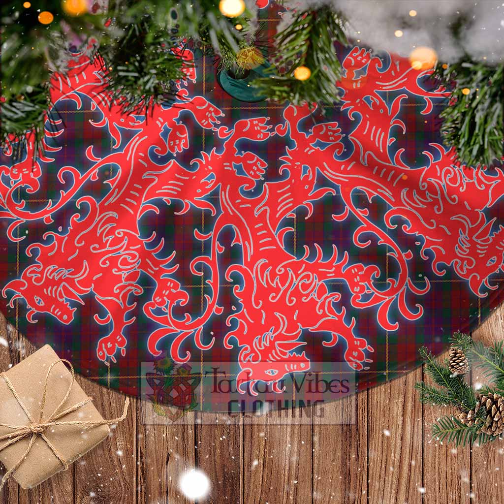 Tartan Vibes Clothing Clare County Ireland Tartan Christmas Tree Skirt Lion Rampant Style