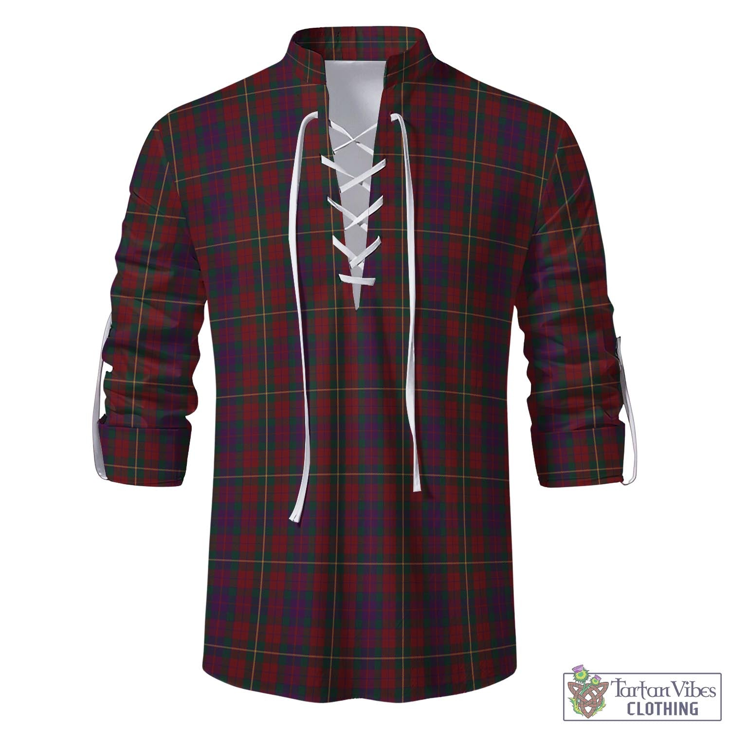 Tartan Vibes Clothing Clare County Ireland Tartan Men's Scottish Traditional Jacobite Ghillie Kilt Shirt