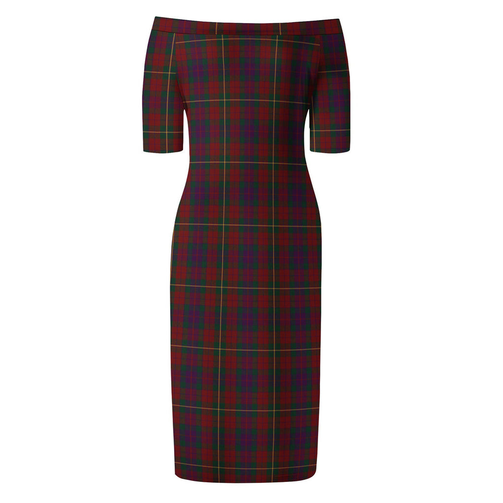 Clare County Ireland Tartan Off Shoulder Lady Dress - Tartanvibesclothing