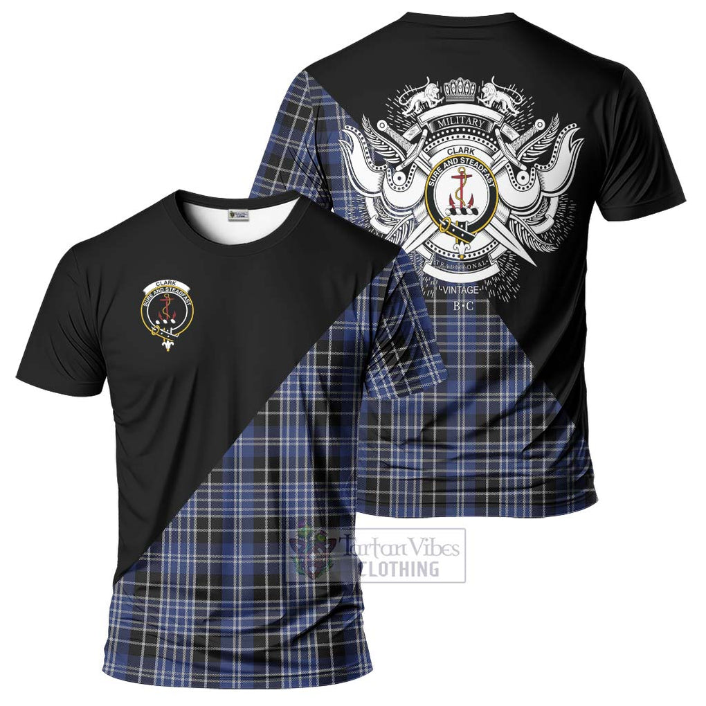 Clark (Clarke) Tartan T-Shirt with Family Crest and Military Logo Style Kid's Shirt - Tartanvibesclothing Shop