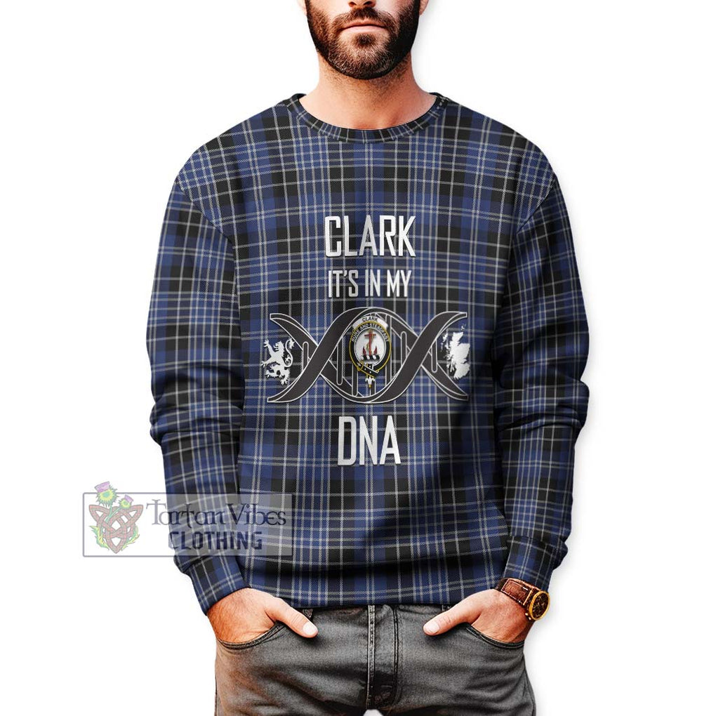 Clark (Clarke) Tartan Sweatshirt with Family Crest DNA In Me Style Unisex - Tartanvibesclothing Shop