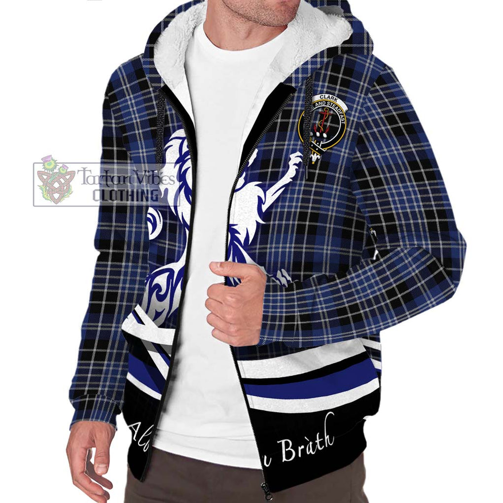 Clark (Clarke) Tartan Sherpa Hoodie with Alba Gu Brath Regal Lion Emblem Unisex S - Tartanvibesclothing Shop