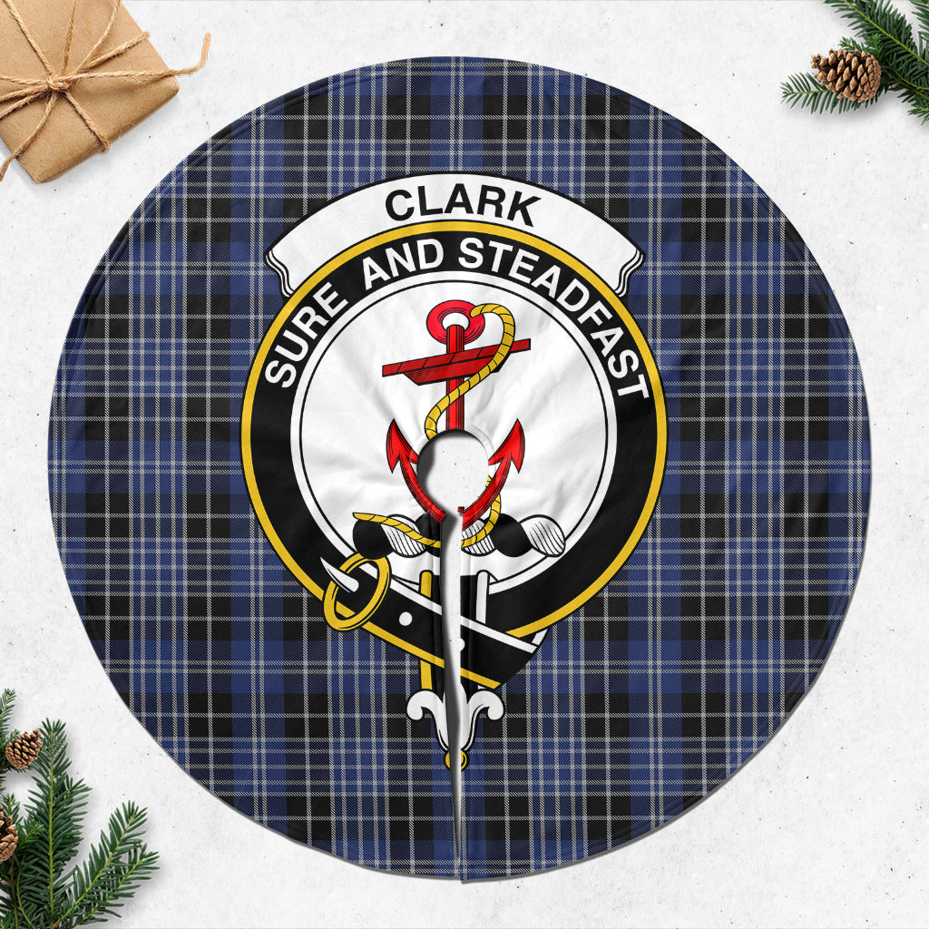 Clark Tartan Christmas Tree Skirt with Family Crest - Tartanvibesclothing