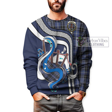 Clark (Clarke) Tartan Sweatshirt with Epic Bagpipe Style