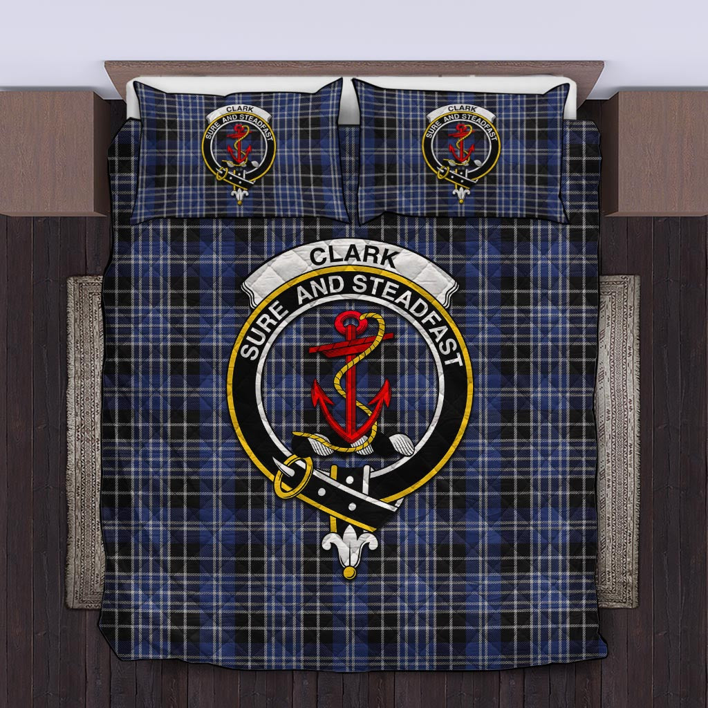 Clark (Clarke) Tartan Quilt Bed Set with Family Crest Twin - Tartan Vibes Clothing