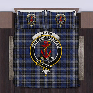 Clark (Clarke) Tartan Quilt Bed Set with Family Crest