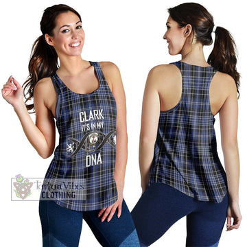 Clark (Clarke) Tartan Women's Racerback Tanks with Family Crest DNA In Me Style