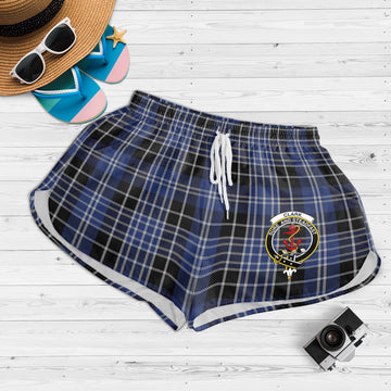 Clark (Clarke) Tartan Womens Shorts with Family Crest