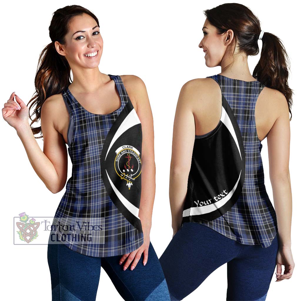 Clark (Clarke) Tartan Women's Racerback Tanks with Family Crest Circle Style 4XL - Tartan Vibes Clothing