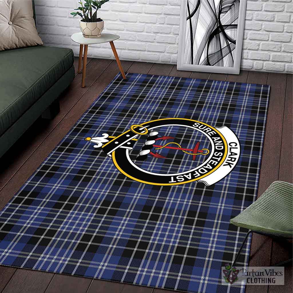 Tartan Vibes Clothing Clark Tartan Area Rug with Family Crest