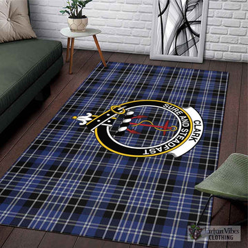 Clark (Clarke) Tartan Area Rug with Family Crest