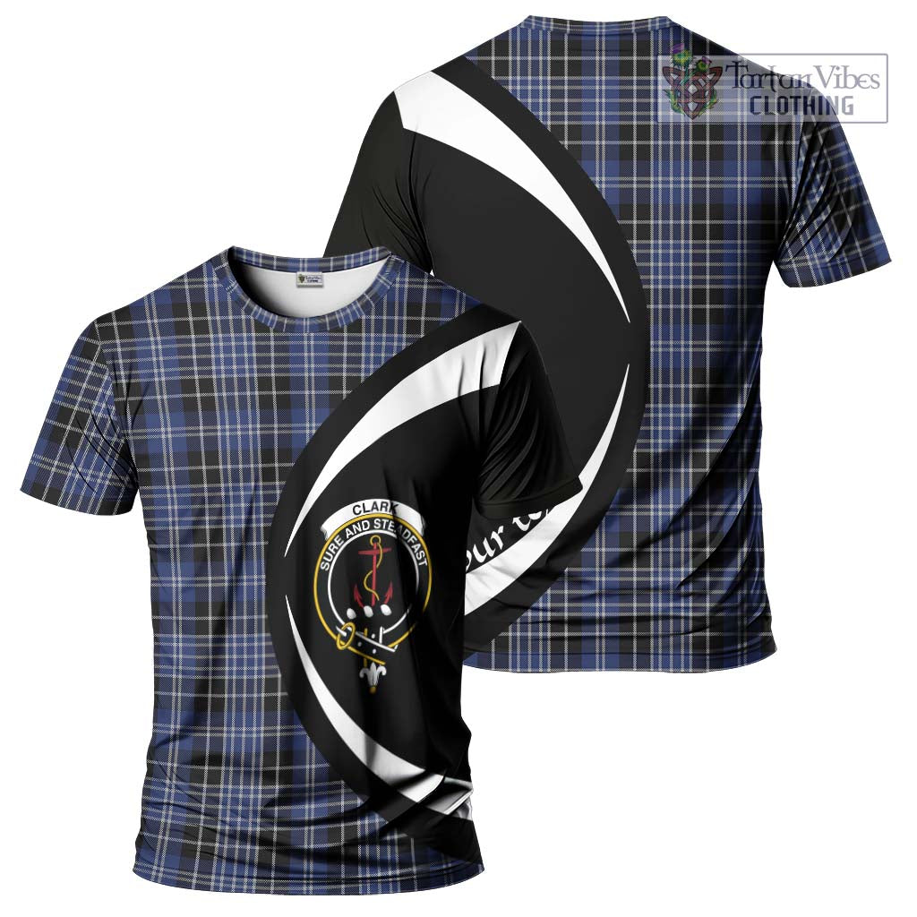 Tartan Vibes Clothing Clark Tartan T-Shirt with Family Crest Circle Style