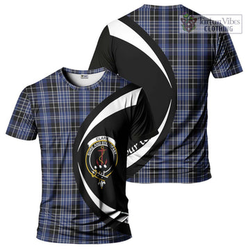 Clark (Clarke) Tartan T-Shirt with Family Crest Circle Style