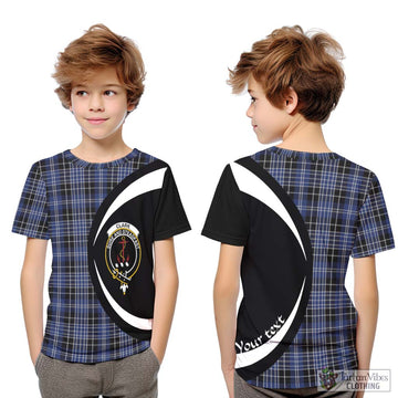 Clark (Clarke) Tartan Kid T-Shirt with Family Crest Circle Style