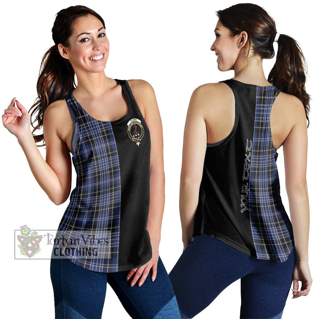 Clark (Clarke) Tartan Women's Racerback Tanks with Family Crest and Half Of Me Style 4XL - Tartanvibesclothing Shop