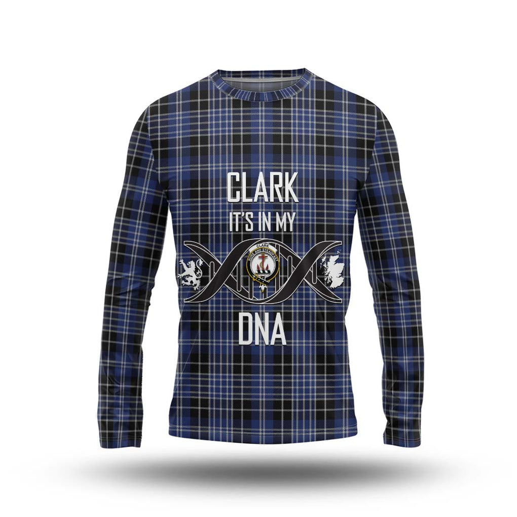 Clark (Clarke) Tartan Long Sleeve T-Shirt with Family Crest DNA In Me Style Unisex - Tartanvibesclothing Shop