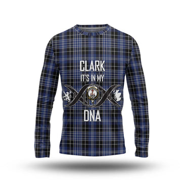 Clark (Clarke) Tartan Long Sleeve T-Shirt with Family Crest DNA In Me Style