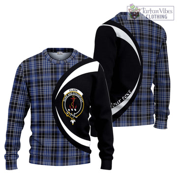 Clark (Clarke) Tartan Ugly Sweater with Family Crest Circle Style