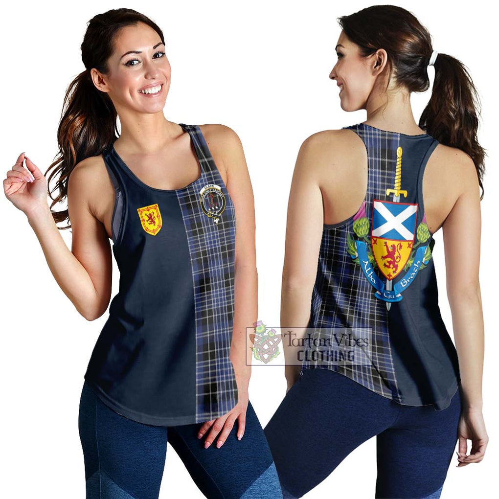 Tartan Vibes Clothing Clark Tartan Women's Racerback Tanks with Scottish Lion Royal Arm Half Style