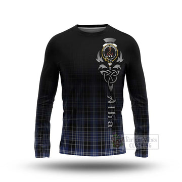 Clark (Clarke) Tartan Long Sleeve T-Shirt Featuring Alba Gu Brath Family Crest Celtic Inspired