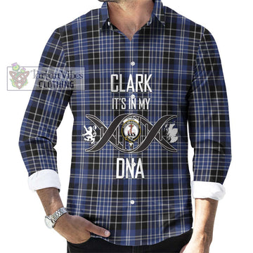 Clark (Clarke) Tartan Long Sleeve Button Shirt with Family Crest DNA In Me Style