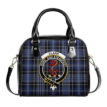 Clark (Clarke) Tartan Shoulder Handbags with Family Crest