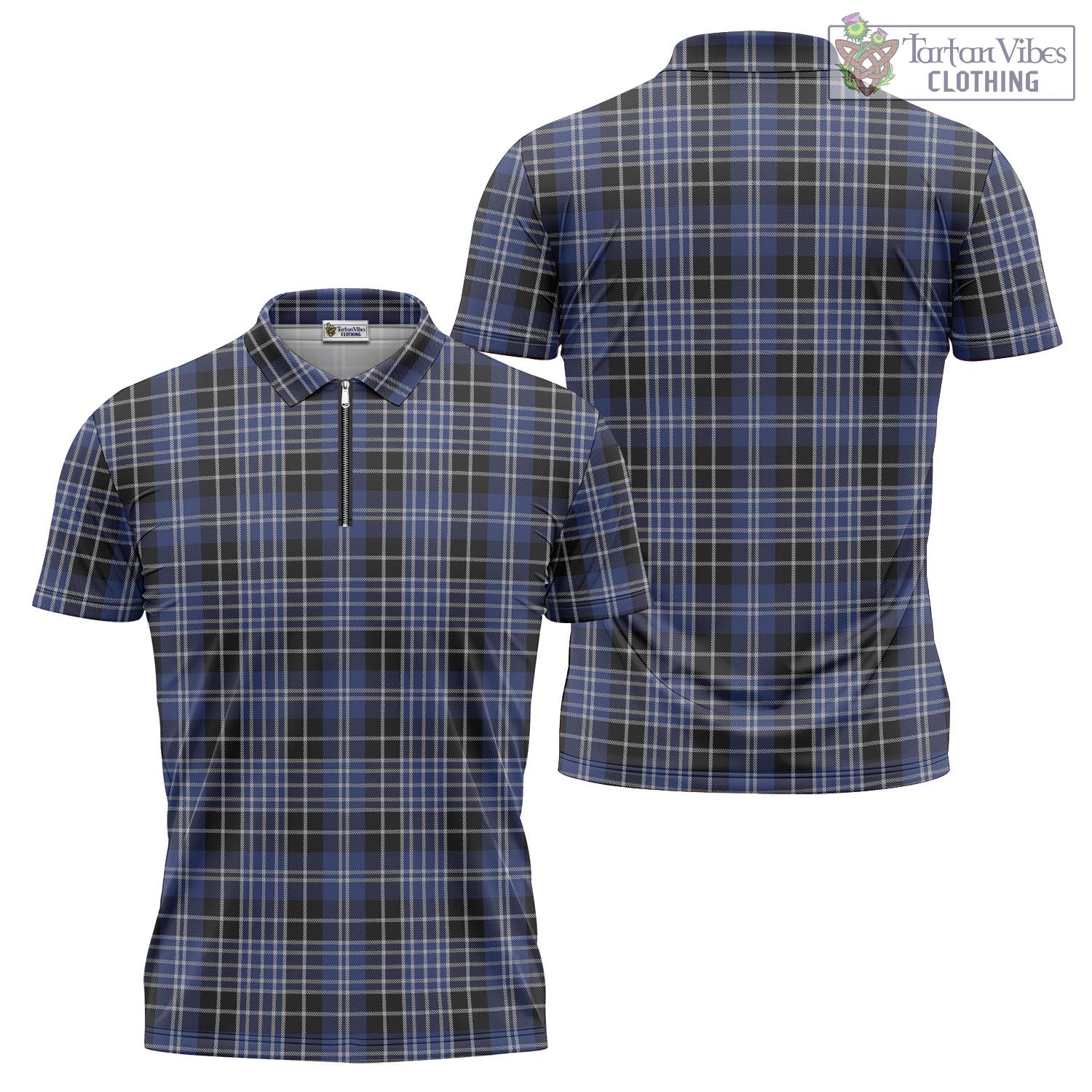 Tartan Vibes Clothing Clark Tartan Zipper Polo Shirt