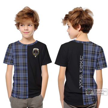 Clark (Clarke) Tartan Kid T-Shirt with Family Crest and Half Of Me Style