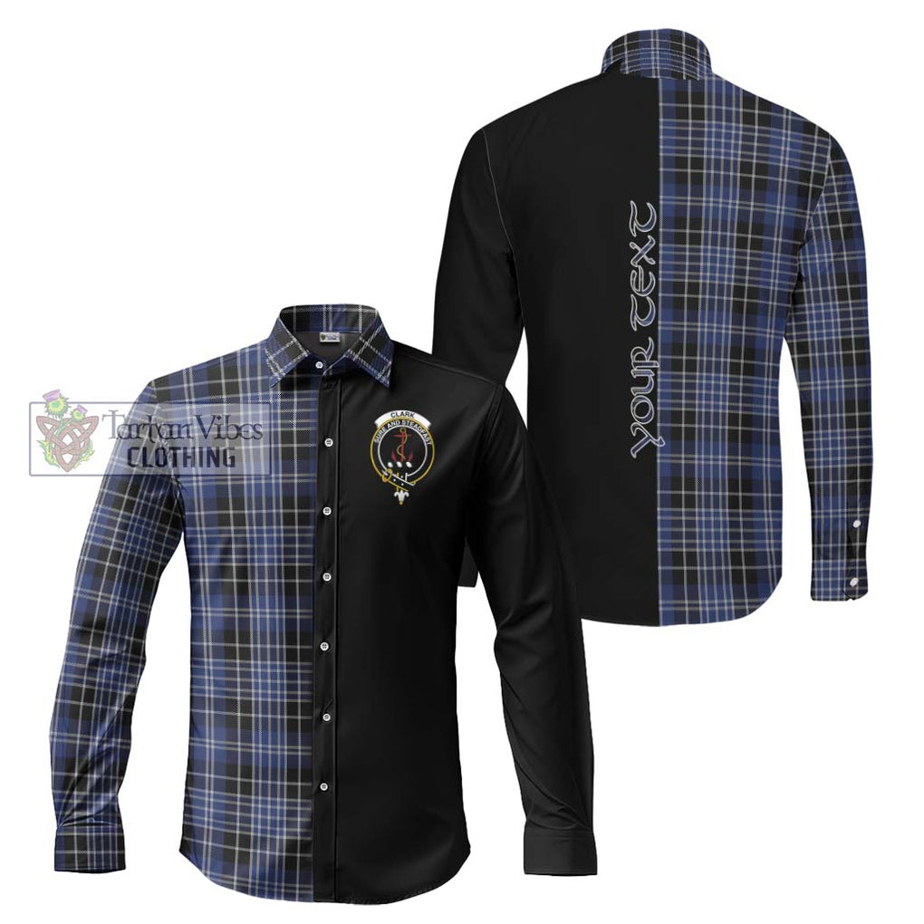 Clark (Clarke) Tartan Long Sleeve Button Shirt with Family Crest and Half Of Me Style Men's Shirt S - Tartanvibesclothing Shop