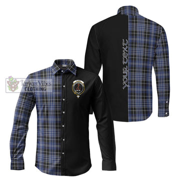 Clark (Clarke) Tartan Long Sleeve Button Shirt with Family Crest and Half Of Me Style