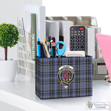 Clark (Clarke) Tartan Pen Holder with Family Crest