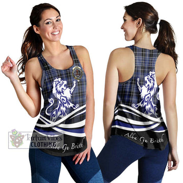 Clark (Clarke) Tartan Women's Racerback Tanks with Alba Gu Brath Regal Lion Emblem