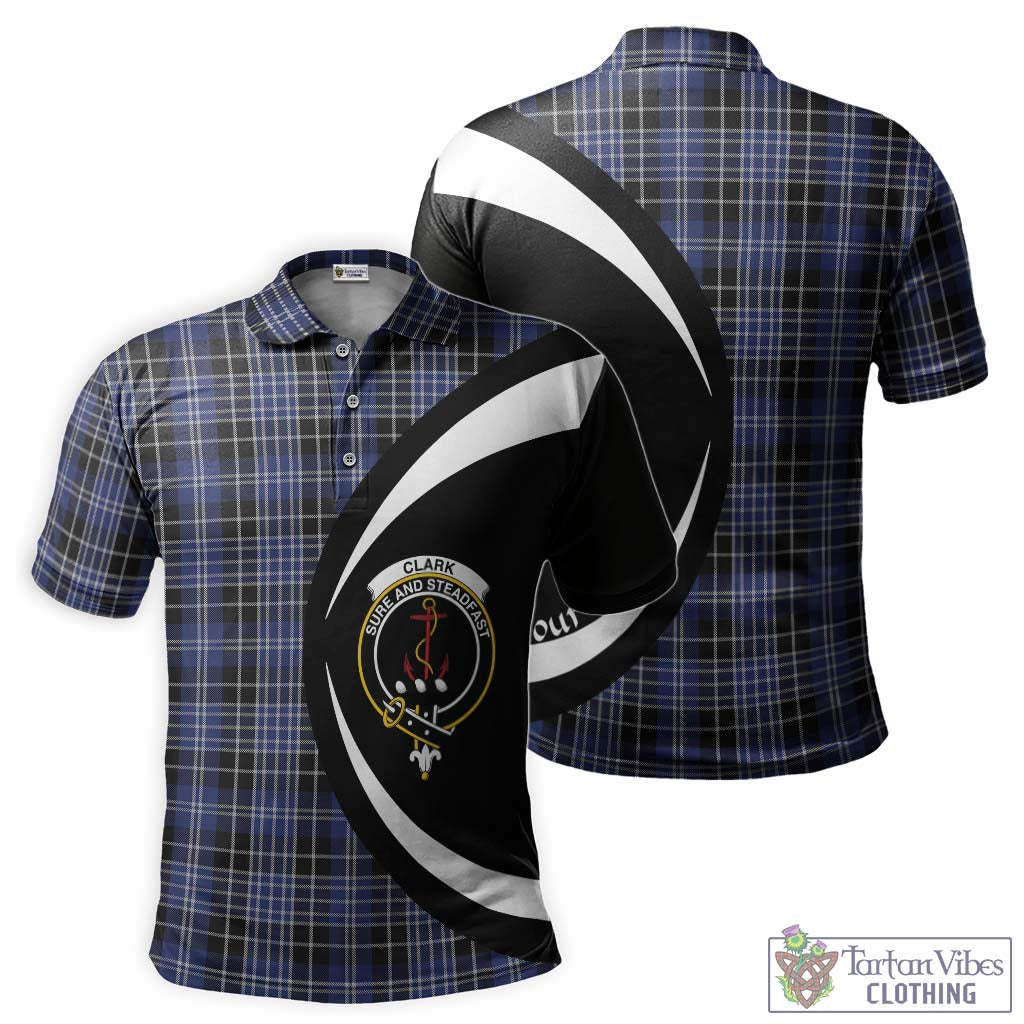 Clark (Clarke) Tartan Men's Polo Shirt with Family Crest Circle Style Kid - Tartan Vibes Clothing