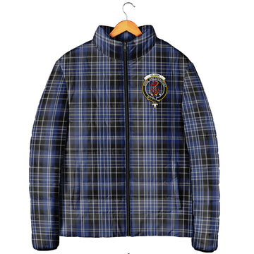 Clark (Clarke) Tartan Padded Jacket with Family Crest