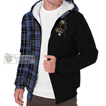 Clark (Clarke) Tartan Sherpa Hoodie with Family Crest and Half Of Me Style