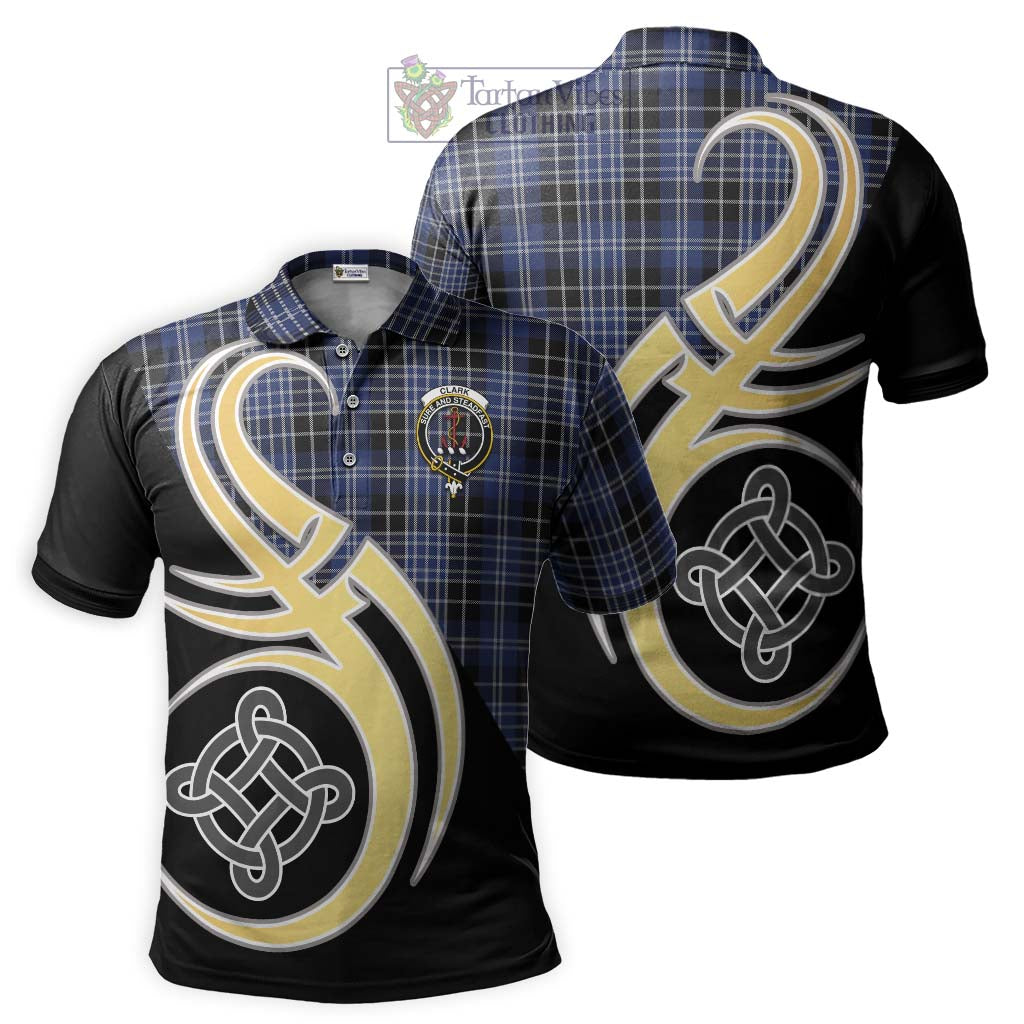 Clark (Clarke) Tartan Polo Shirt with Family Crest and Celtic Symbol Style Kid - Tartan Vibes Clothing