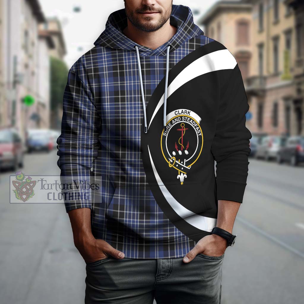 Tartan Vibes Clothing Clark Tartan Hoodie with Family Crest Circle Style