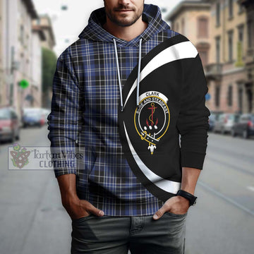 Clark (Clarke) Tartan Hoodie with Family Crest Circle Style