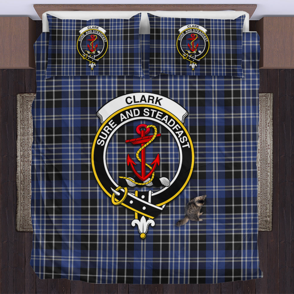 Clark (Clarke) Tartan Bedding Set with Family Crest US Bedding Set - Tartan Vibes Clothing