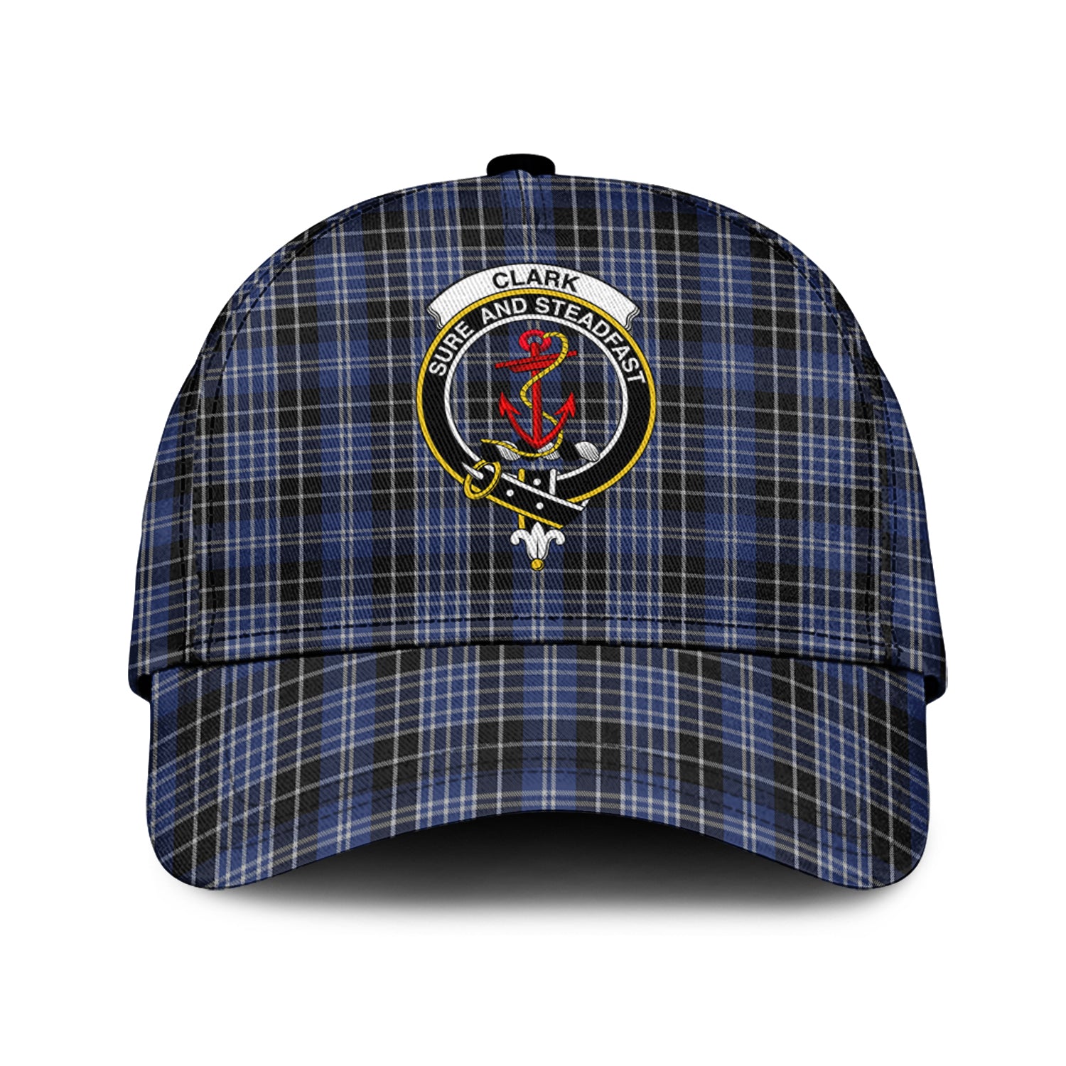 Clark (Clarke) Tartan Classic Cap with Family Crest Classic Cap Universal Fit - Tartan Vibes Clothing