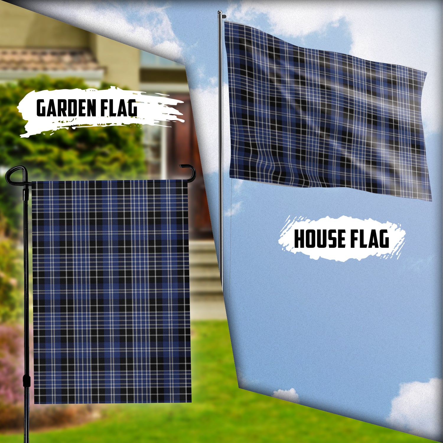 Clark (Clarke) Tartan Flag Garden Flag (Vertical) - Tartan Vibes Clothing