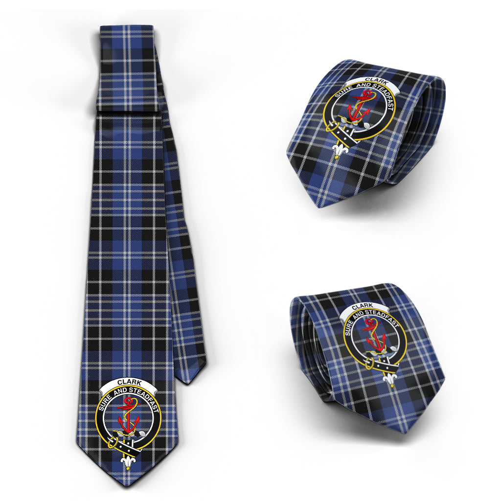 Clark (Clarke) Tartan Classic Necktie with Family Crest Necktie One Size - Tartan Vibes Clothing