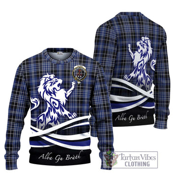 Clark (Clarke) Tartan Ugly Sweater with Alba Gu Brath Regal Lion Emblem