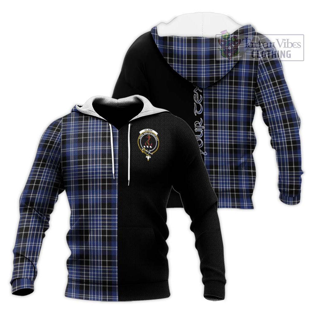 Clark (Clarke) Tartan Knitted Hoodie with Family Crest and Half Of Me Style Unisex Knitted Pullover Hoodie - Tartanvibesclothing Shop