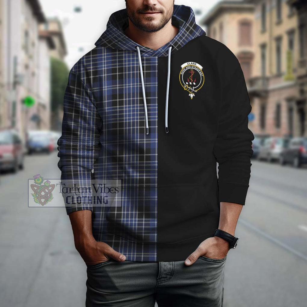 Clark (Clarke) Tartan Hoodie with Family Crest and Half Of Me Style Zip Hoodie - Tartanvibesclothing Shop