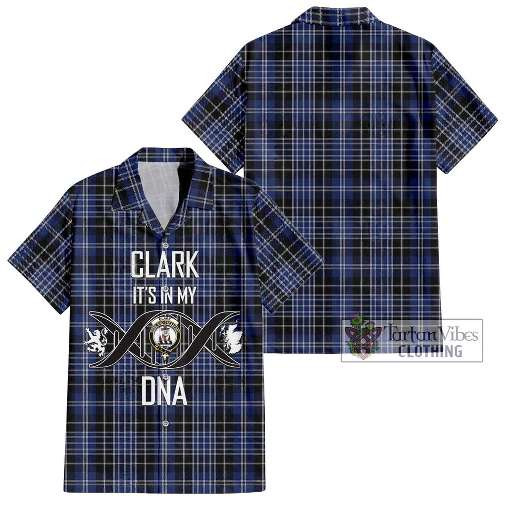 Clark (Clarke) Tartan Short Sleeve Button Shirt with Family Crest DNA In Me Style Kid - Tartanvibesclothing Shop