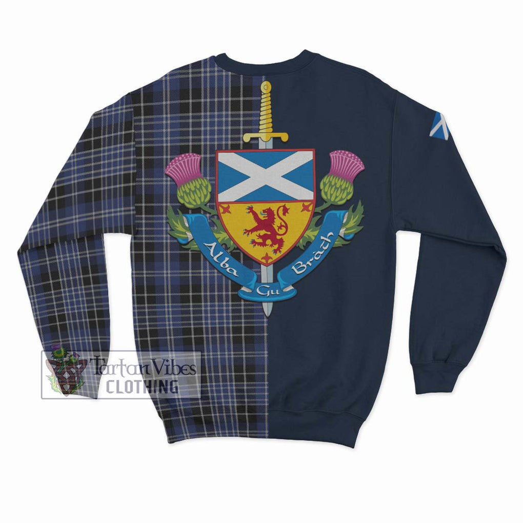 Tartan Vibes Clothing Clark Tartan Sweatshirt with Scottish Lion Royal Arm Half Style